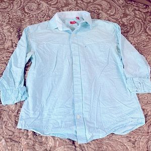 IZOD M Men’s light blue and white long sleeve dress shirt. Only worn once!